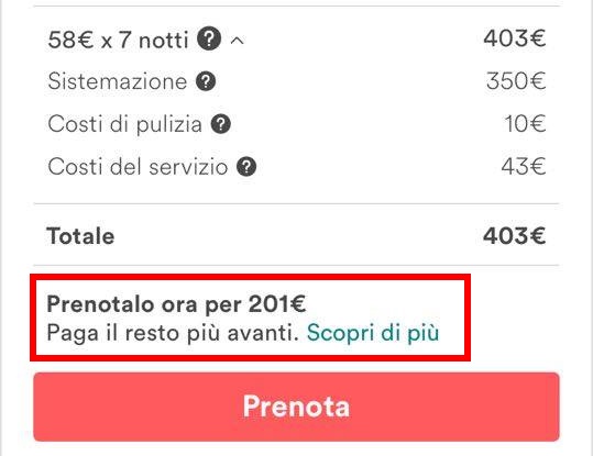 Immagine dell'articolo: Airbnb permette di prenotare pagando un acconto