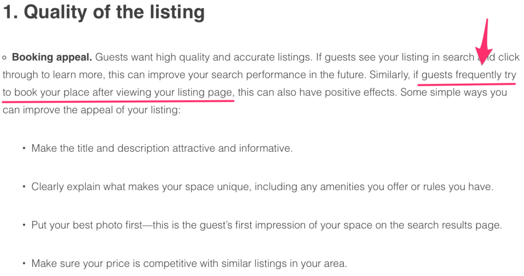 ottimizzare annuncio airbnb
