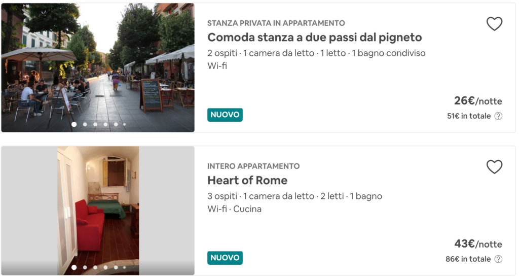 nuovo annuncio airbnb