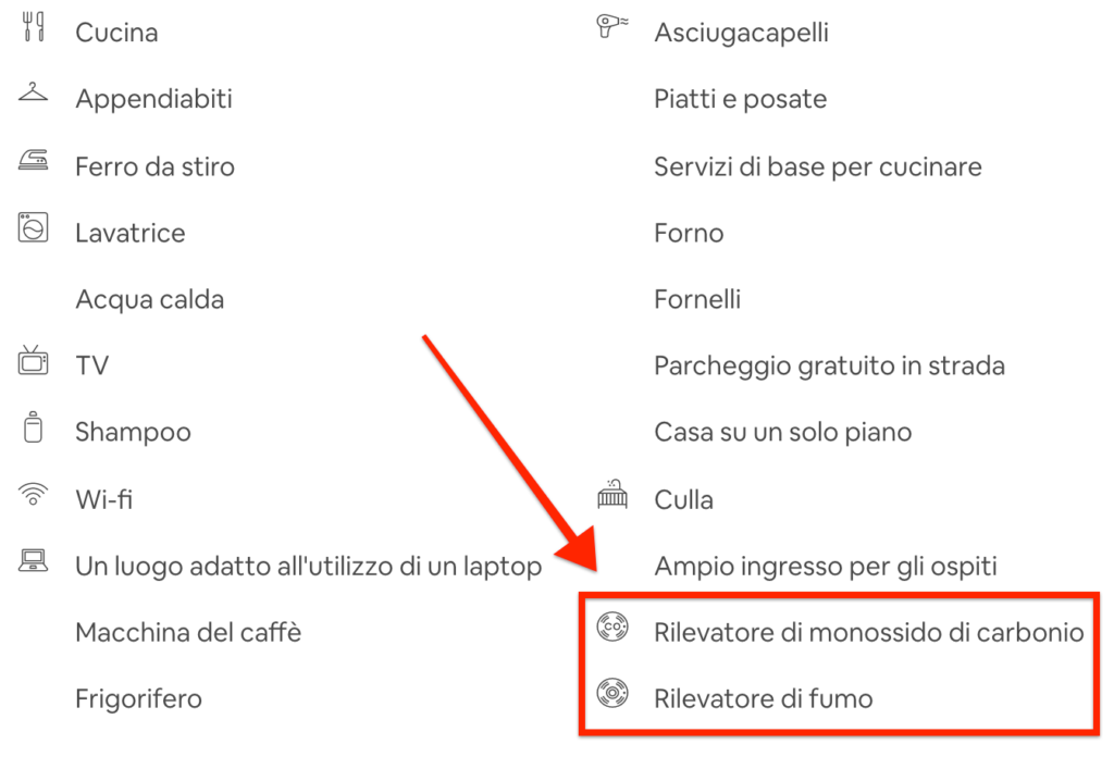 rilevatore fumo airbnb