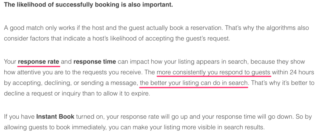 tasso di risposta airbnb
