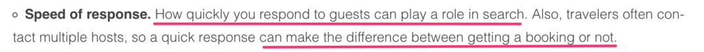 tempo di risposta airbnb